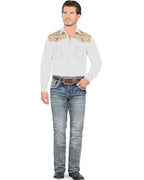 Men's Boot Cut Western Jeans – Stretch Denim Cowboy Pants – Medium Blue 4635 - OriginalWestern.com