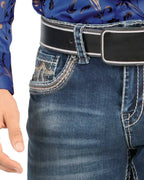 Men's Boot Cut Western Jeans – Stretch Denim Cowboy Pants - Medium Blue 4642 - OriginalWestern.com