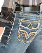 Men's Boot Cut Western Jeans – Stretch Denim Cowboy Pants – Medium Blue 4646 - OriginalWestern.com