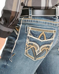 Men's Boot Cut Western Jeans – Stretch Denim Cowboy Pants – Medium Blue 4646 - OriginalWestern.com