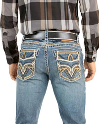Men's Boot Cut Western Jeans – Stretch Denim Cowboy Pants – Medium Blue 4646 - OriginalWestern.com