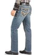 Men's Boot Cut Western Jeans – Stretch Denim Cowboy Pants – Medium Blue 4646 - OriginalWestern.com