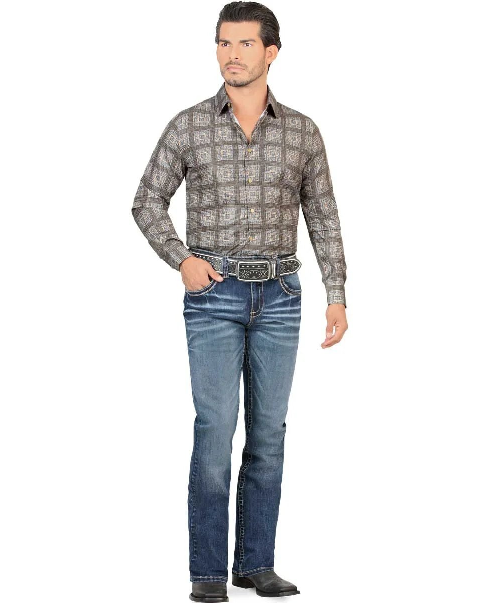 Men's Boot Cut Western Jeans – Stretch Denim Cowboy Pants - Medium Blue 4665 - OriginalWestern.com