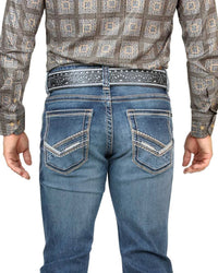 Men's Boot Cut Western Jeans – Stretch Denim Cowboy Pants - Medium Blue 4665 - OriginalWestern.com