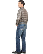 Men's Boot Cut Western Jeans – Stretch Denim Cowboy Pants - Medium Blue 4665 - OriginalWestern.com