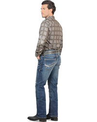 Men's Boot Cut Western Jeans – Stretch Denim Cowboy Pants - Medium Blue 4665 - OriginalWestern.com