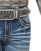 Men's Boot Cut Western Jeans – Stretch Denim Cowboy Pants - Medium Blue 4665 - OriginalWestern.com