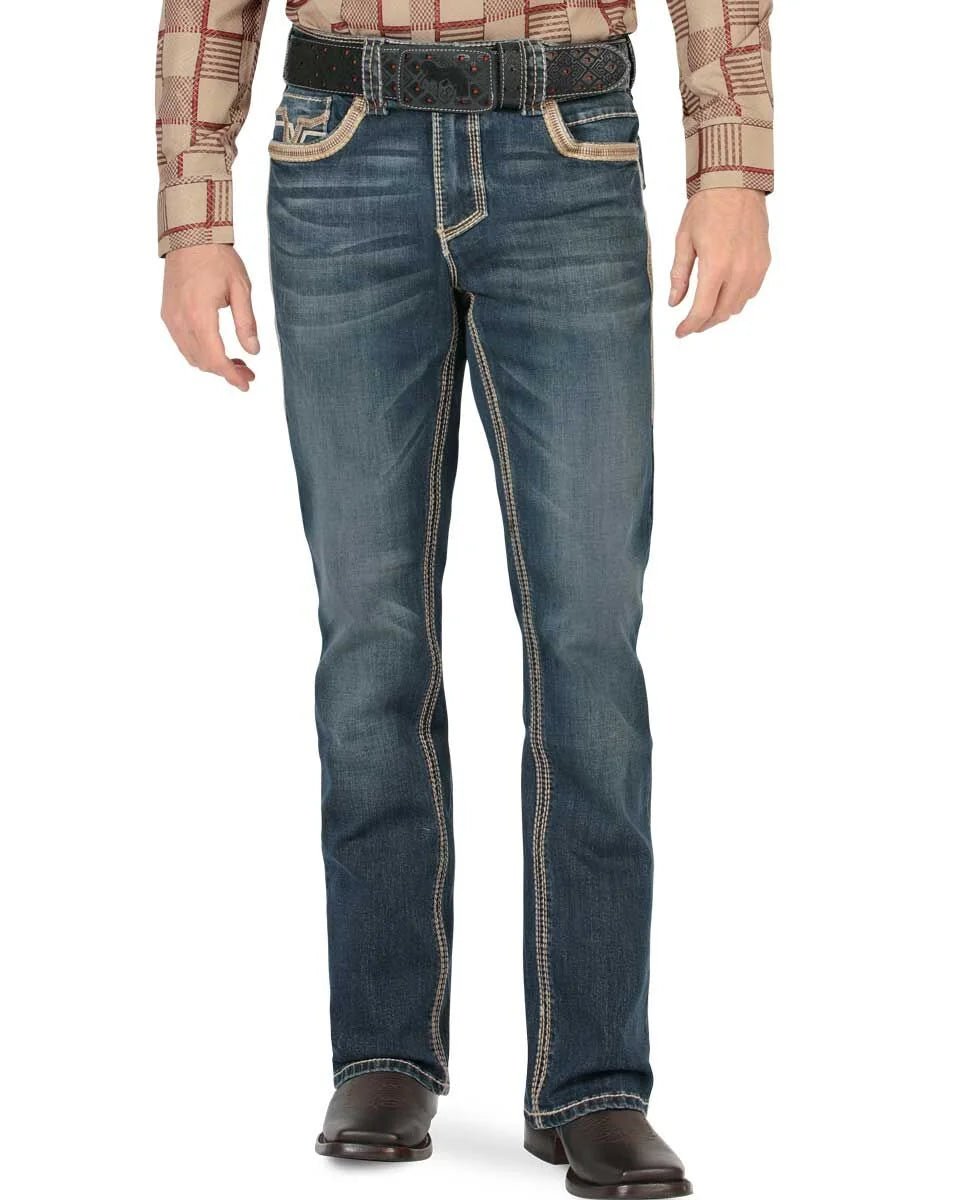 Men's Boot Cut Western Jeans – Stretch Denim Cowboy Pants - Navy 26501 - OriginalWestern.com
