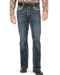 Men's Boot Cut Western Jeans – Stretch Denim Cowboy Pants - Navy 26501 - OriginalWestern.com