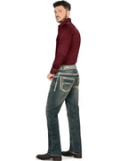 Men's Boot Cut Western Jeans – Stretch Denim Cowboy Pants - Stone 1872 - OriginalWestern.com