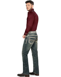 Men's Boot Cut Western Jeans – Stretch Denim Cowboy Pants - Stone 1872 - OriginalWestern.com