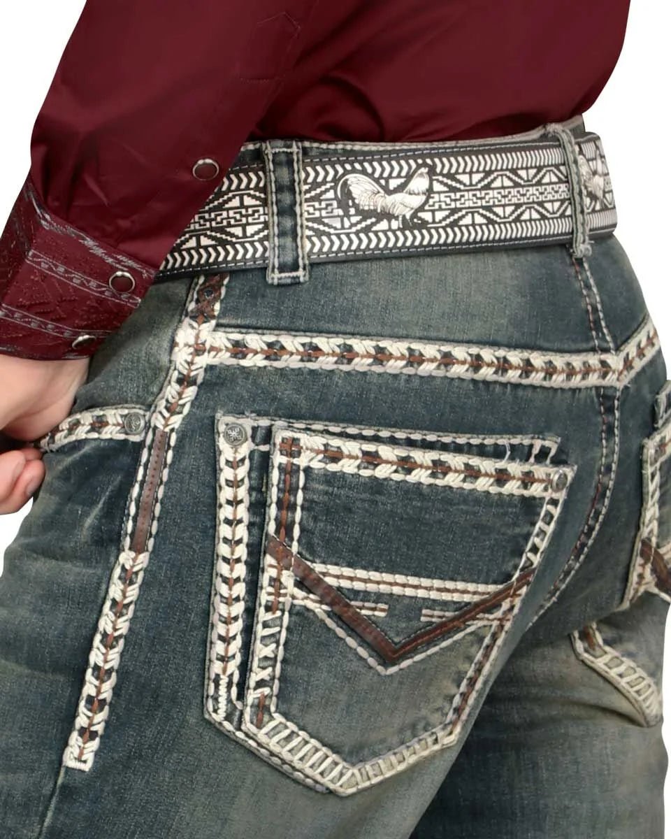 Men's Boot Cut Western Jeans – Stretch Denim Cowboy Pants - Stone 1872 - OriginalWestern.com