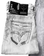 Men's Boot Cut Western Jeans – Stretch Denim Cowboy Pants – White 1866 - OriginalWestern.com