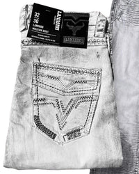 Men's Boot Cut Western Jeans – Stretch Denim Cowboy Pants – White 1866 - OriginalWestern.com