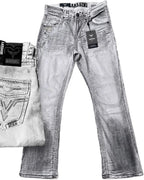 Men's Boot Cut Western Jeans – Stretch Denim Cowboy Pants – White 1866 - OriginalWestern.com