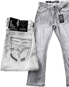 Men's Boot Cut Western Jeans – Stretch Denim Cowboy Pants – White 1866 - OriginalWestern.com