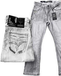 Men's Boot Cut Western Jeans – Stretch Denim Cowboy Pants – White 1866 - OriginalWestern.com