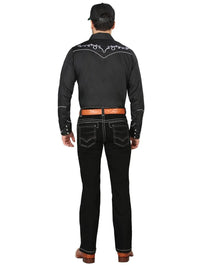 Men's Boot Cut Western Jeans – Tinted Denim Cowboy Pants - Black 44966 - OriginalWestern.com
