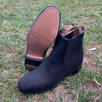 Men's Charro Ankle Boot Nubuck Est. 310 Black - OriginalWestern.com