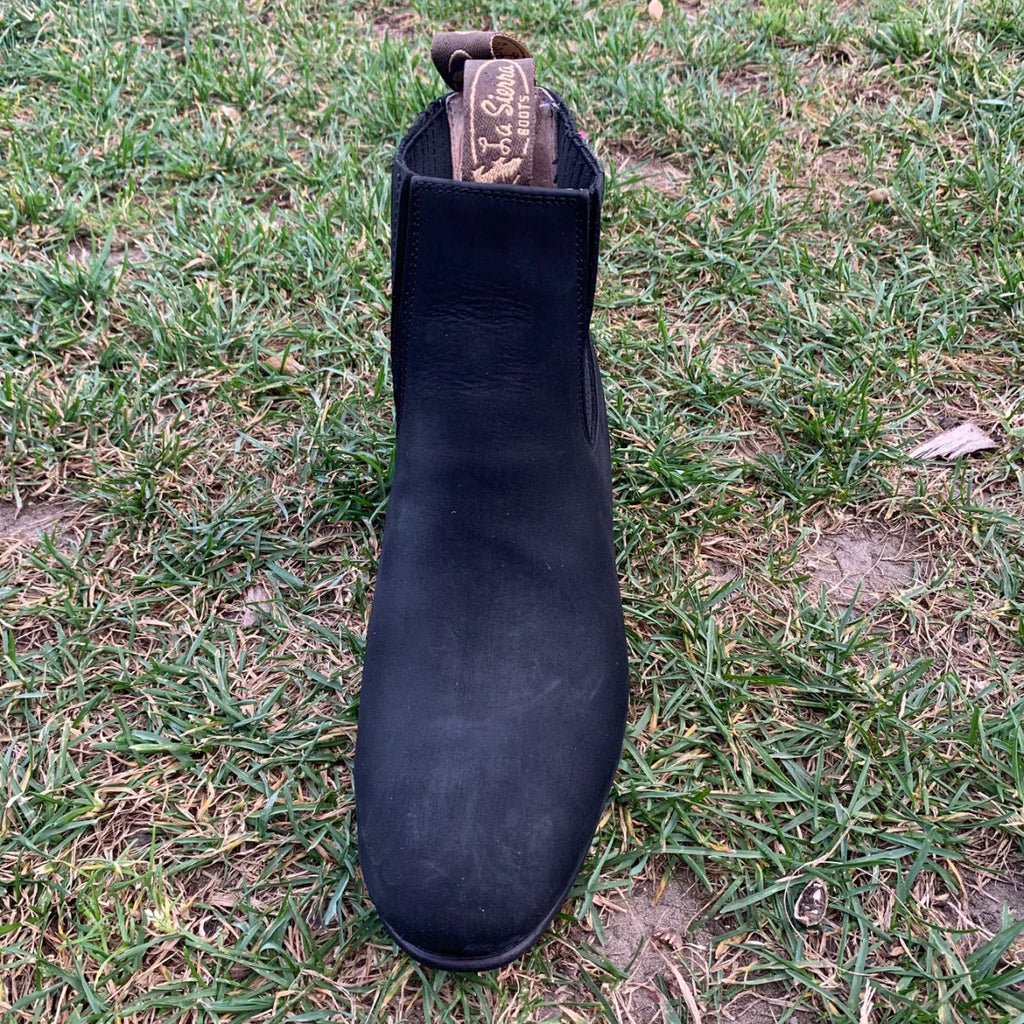 Men's Charro Ankle Boot Nubuck Est. 310 Black - OriginalWestern.com