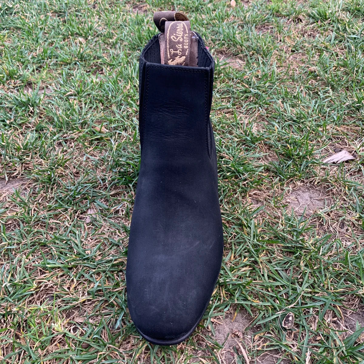 Men's Charro Ankle Boot Nubuck Est. 310 Black - OriginalWestern.com