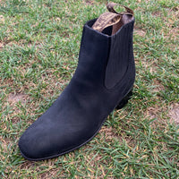 Men's Charro Ankle Boot Nubuck Est. 310 Black - OriginalWestern.com