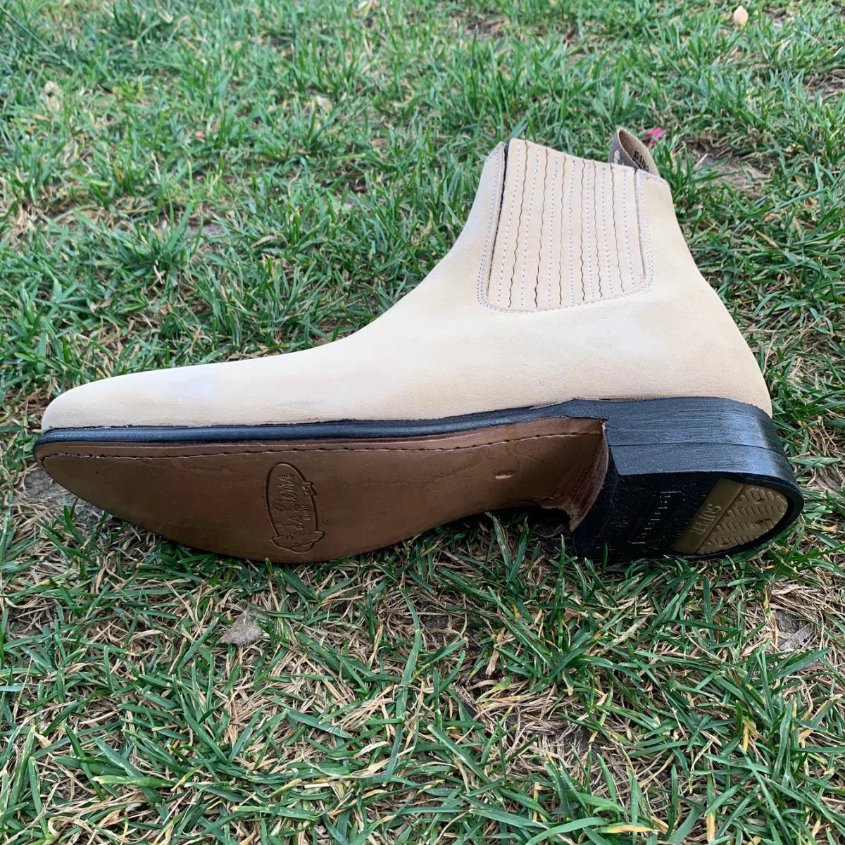 Men's Charro Ankle Boot Nubuck Est. 310 Bone - OriginalWestern.com