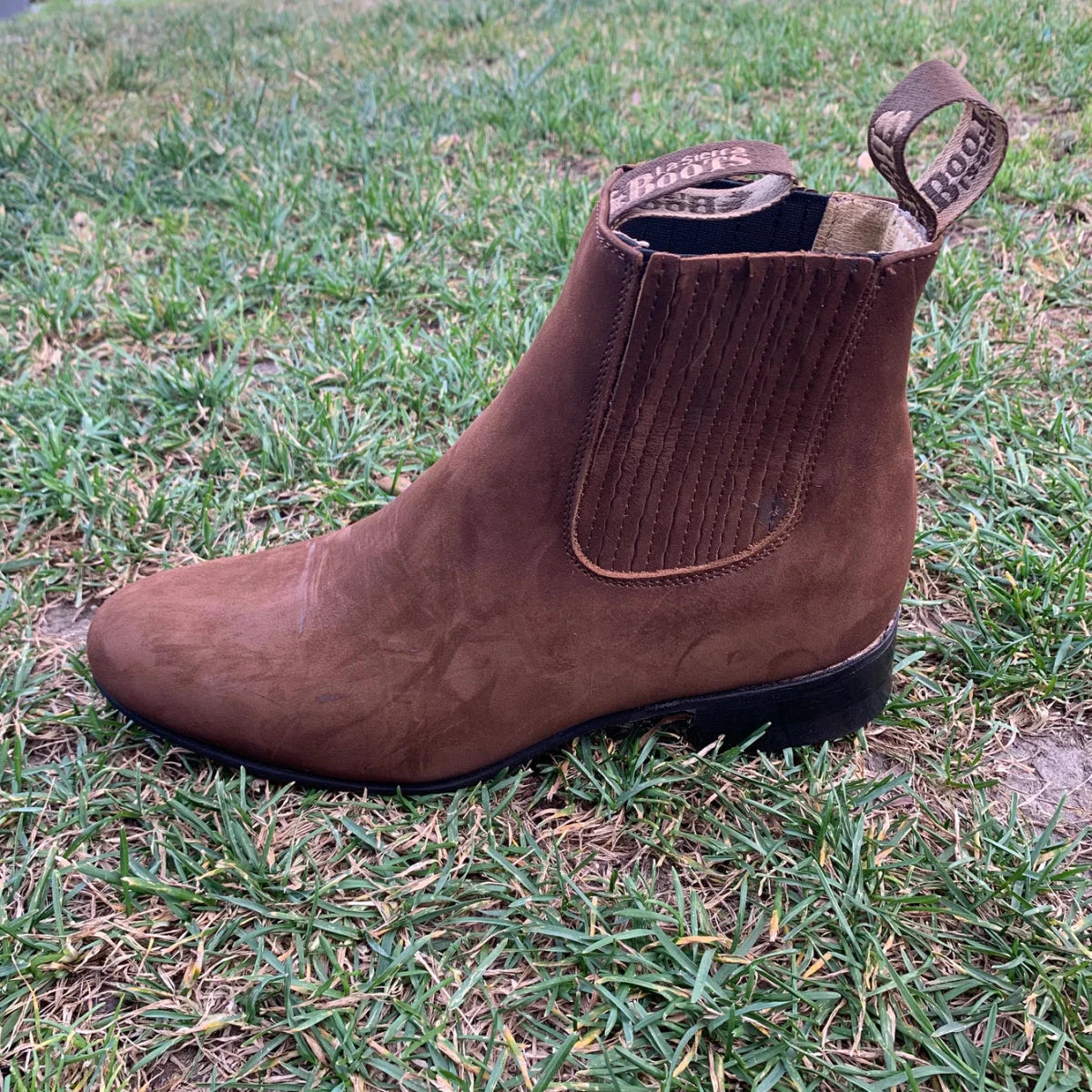 Men's Charro Ankle Boot Nubuck Est. 310 Brown - OriginalWestern.com