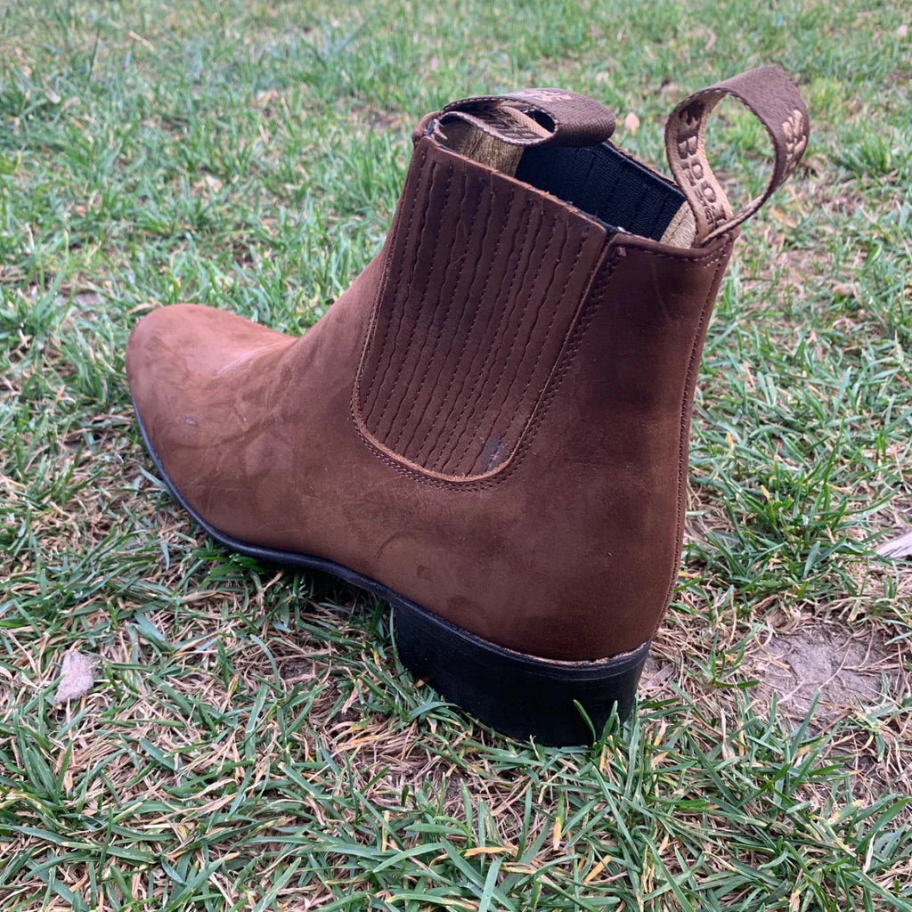Men's Charro Ankle Boot Nubuck Est. 310 Brown - OriginalWestern.com