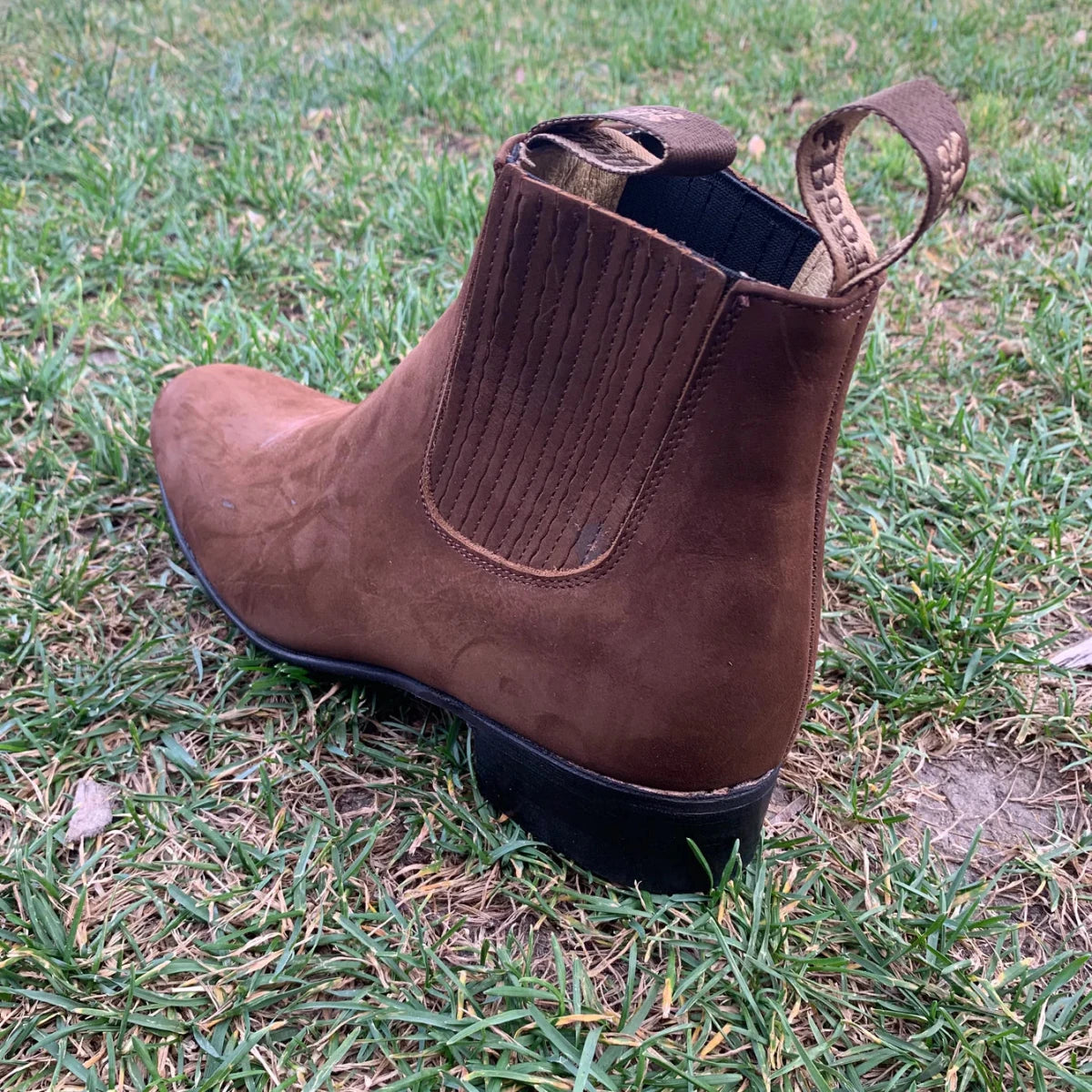 Men's Charro Ankle Boot Nubuck Est. 310 Brown - OriginalWestern.com