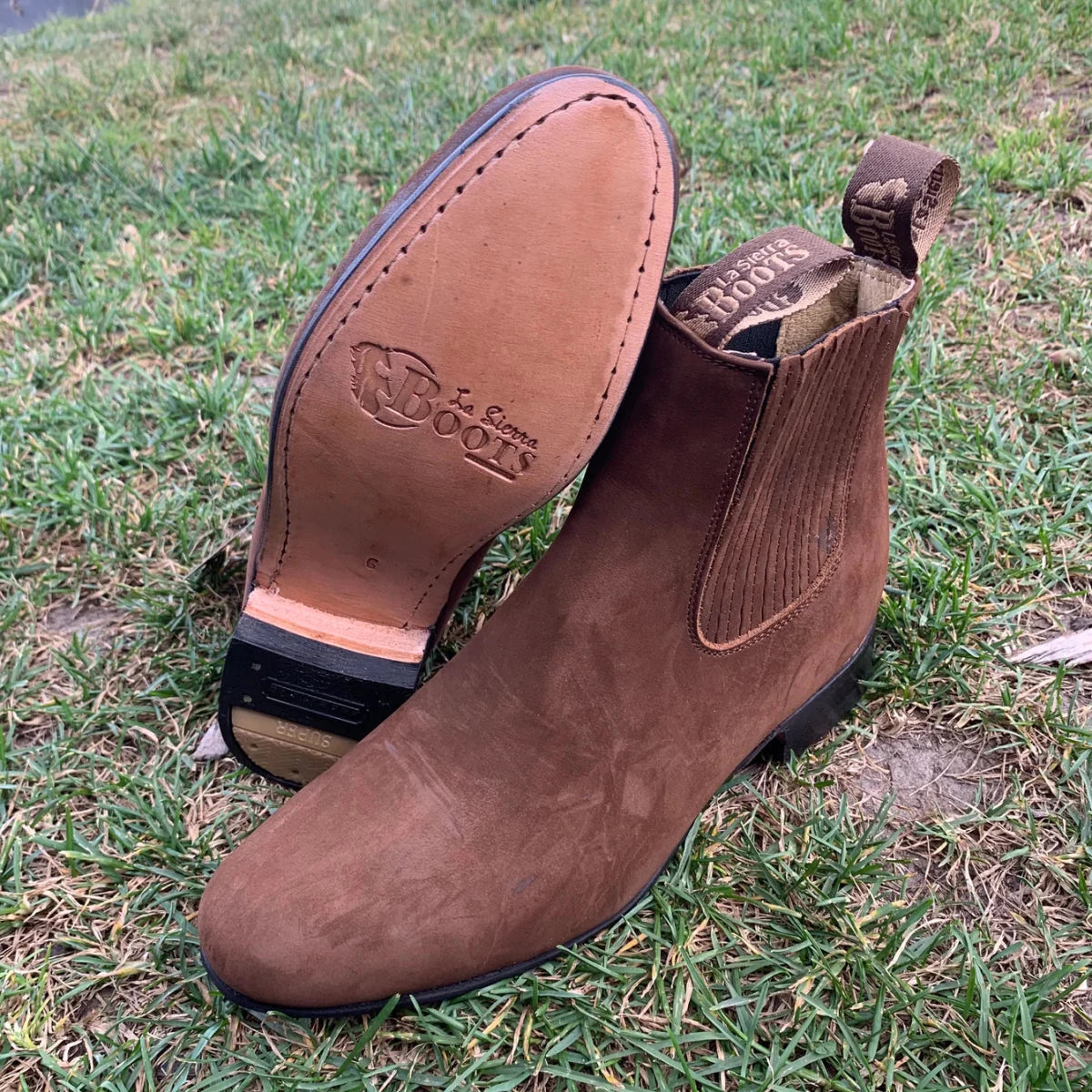Men's Charro Ankle Boot Nubuck Est. 310 Brown - OriginalWestern.com