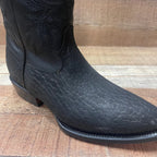 Men's Cowboy Boot Genuine Bull Neck Leather Western Est. 099 Black - OriginalWestern.com