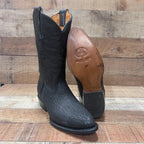 Men's Cowboy Boot Genuine Bull Neck Leather Western Est. 099 Black - OriginalWestern.com