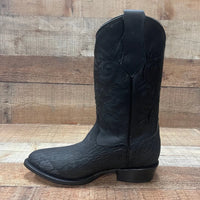 Men's Cowboy Boot Genuine Bull Neck Leather Western Est. 099 Black - OriginalWestern.com