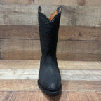 Men's Cowboy Boot Genuine Bull Neck Leather Western Est. 099 Black - OriginalWestern.com