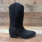 Men's Cowboy Boot Genuine Bull Neck Leather Western Est. 099 Black - OriginalWestern.com