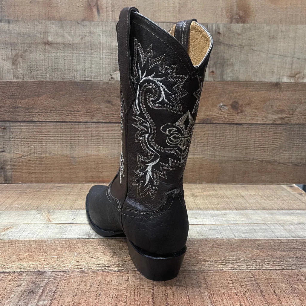 Men's Cowboy Boot Genuine Bull Neck Leather Western Est. 099 Brown - OriginalWestern.com