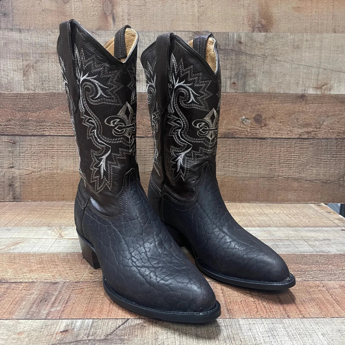 Men's Cowboy Boot Genuine Bull Neck Leather Western Est. 099 Brown - OriginalWestern.com