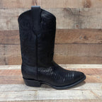 Men's Cowboy Boot Lizard Print Genuine Leather Western Est. 099 Black - OriginalWestern.com