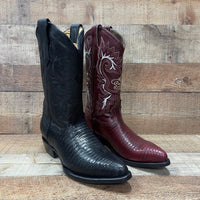 Men's Cowboy Boot Lizard Print Genuine Leather Western Est. 099 Wine - OriginalWestern.com