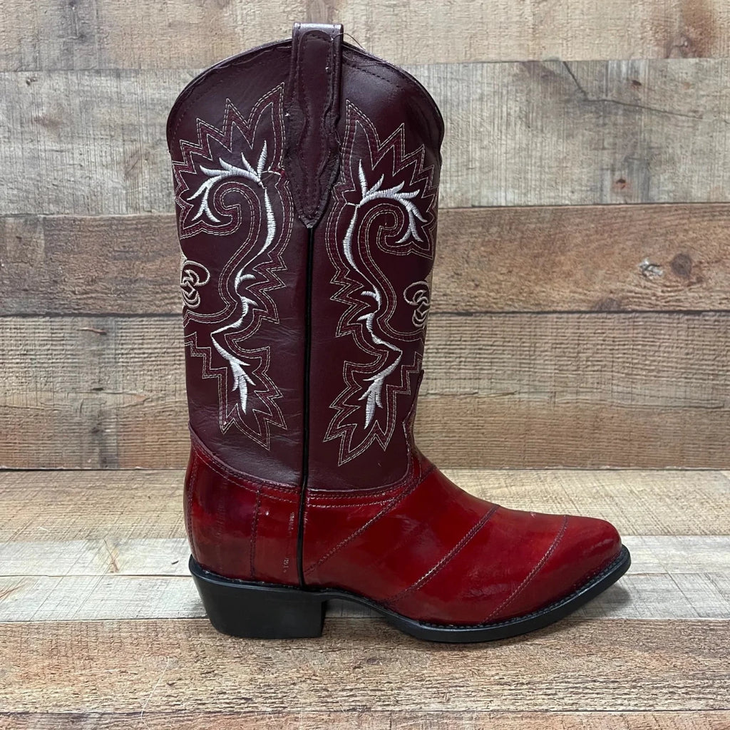 Men's Cowboy Boots Original Eel Leather Western Pointy Est. 099 Wine - OriginalWestern.com