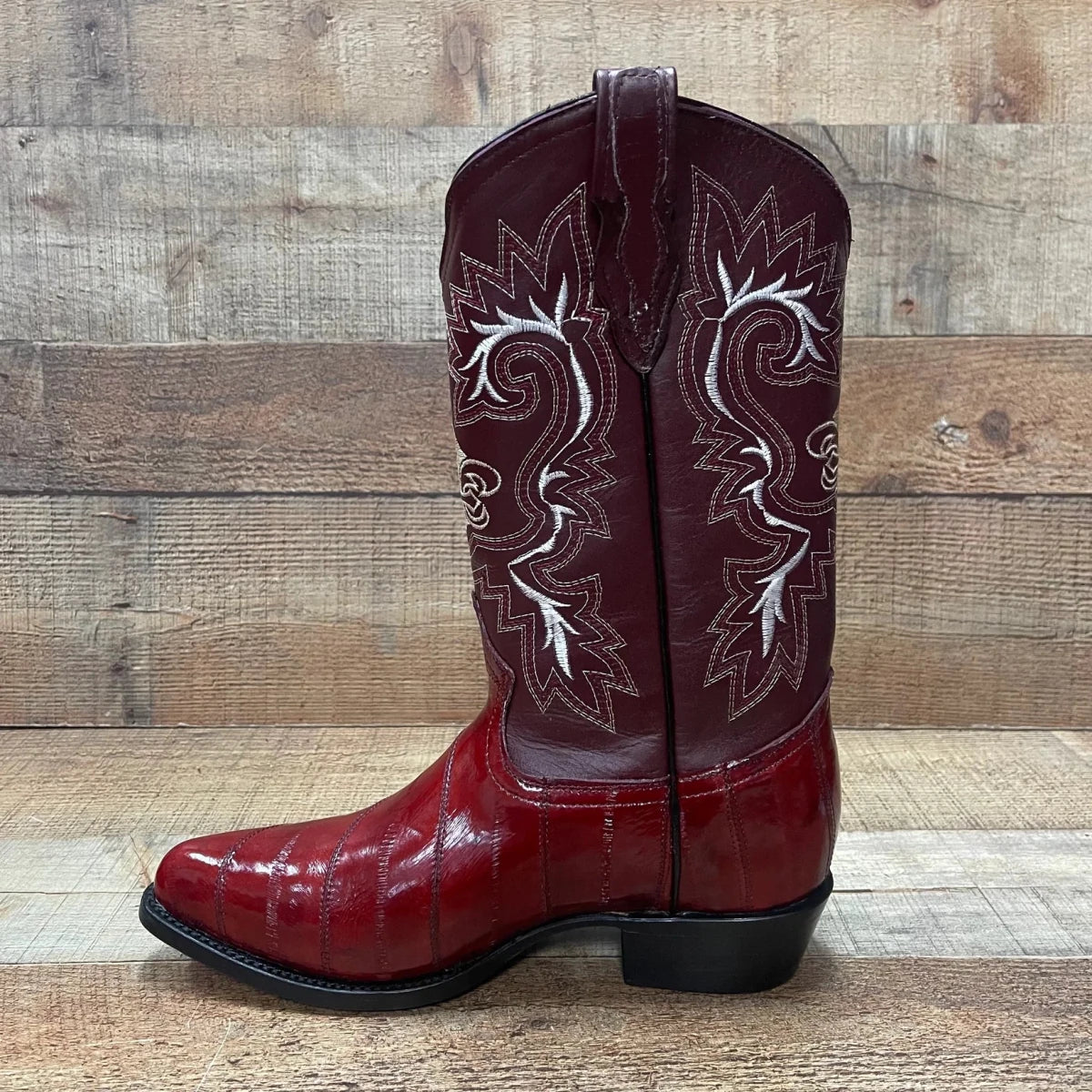 Men's Cowboy Boots Original Eel Leather Western Pointy Est. 099 Wine - OriginalWestern.com