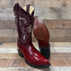 Men's Cowboy Boots Original Eel Leather Western Pointy Est. 099 Wine - OriginalWestern.com