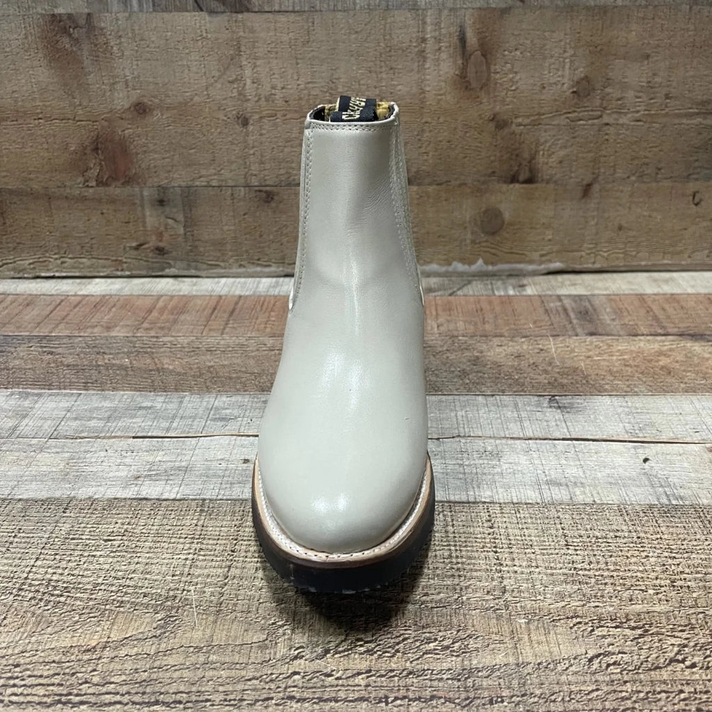 Men's Cowboy Pull On Ankle–Round Boots Rubber Sole Est. 250 Beige - OriginalWestern.com