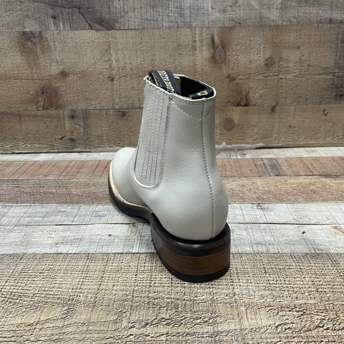 Men's Cowboy Pull On Ankle–Round Boots Rubber Sole Est. 250 Beige - OriginalWestern.com