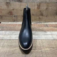 Men's Cowboy Pull On Ankle–Round Boots Rubber Sole Est. 250 Black - OriginalWestern.com