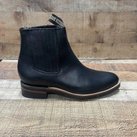 Men's Cowboy Pull On Ankle–Round Boots Rubber Sole Est. 250 Black - OriginalWestern.com