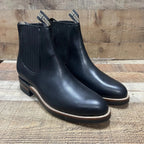 Men's Cowboy Pull On Ankle–Round Boots Rubber Sole Est. 250 Black - OriginalWestern.com