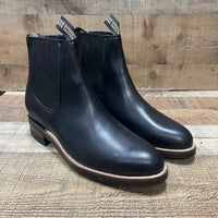 Men's Cowboy Pull On Ankle–Round Boots Rubber Sole Est. 250 Black - OriginalWestern.com