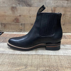 Men's Cowboy Pull On Ankle–Round Boots Rubber Sole Est. 250 Black - OriginalWestern.com